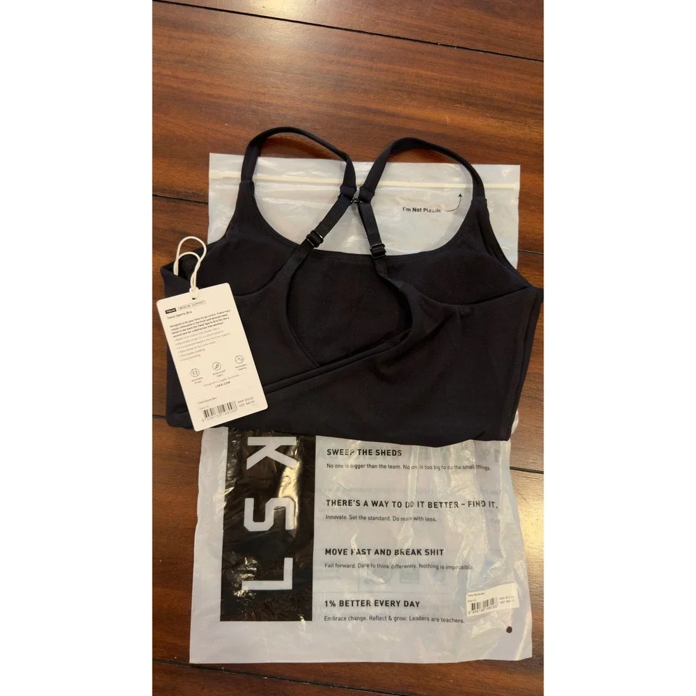 LSKD Twist Sports Bra Black Adjustable Straps Women's Size XS NWT NEW